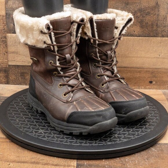 VINTAGE LUGZ TAMBORA WOMENS BOOTS RAIN SNOW BROWN LEATHER LACE UP LINED SIZE 9.5 - Picture 3 of 9